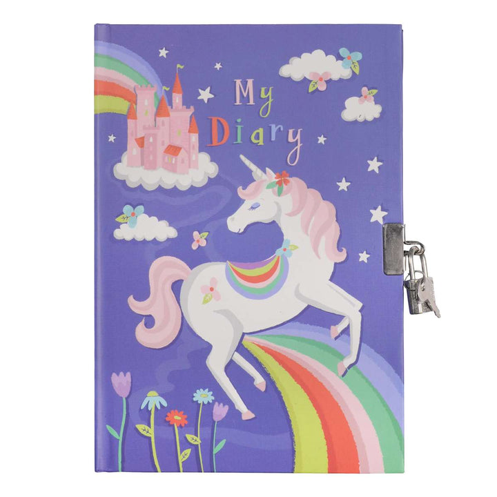 Lockable Diary - Unicorn Rainbows