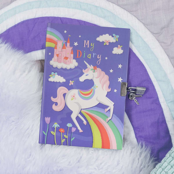 Lockable Diary - Unicorn Rainbows